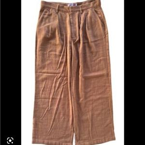 Urban Outfitters Brown Chevron Stitch High Waist Wide Leg Trousers